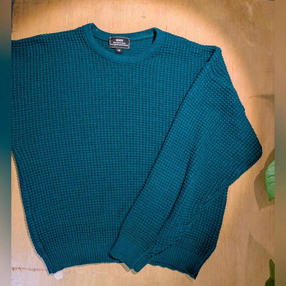 👽Vintage Sears Sweater in Dark Teal, Size L - Picture 3 of 4